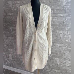 CAbi Cream Button-Up Cardigan